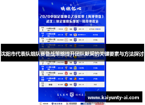 沈阳市代表队组队赛备战策略提升团队默契的关键要素与方法探讨